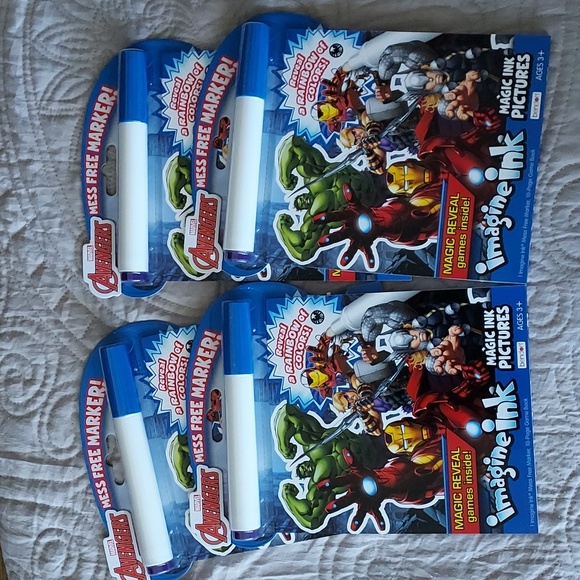 4pc. Marvel Avengers Imagine Ink- No Mess Marker Magic Ink Pictures All New !! - Picture 1 of 5